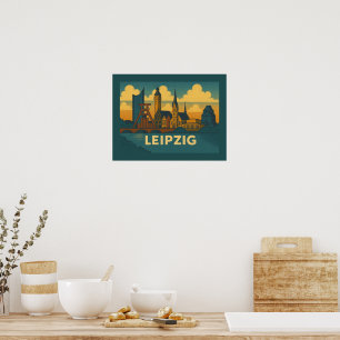 Poster Arte da Cidade Leipzig Alemanha