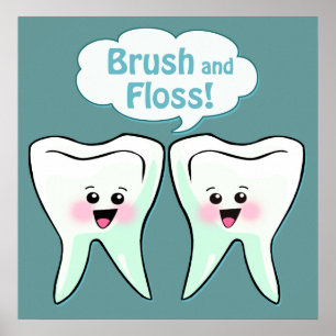 Poster Arte da escova e do Floss
