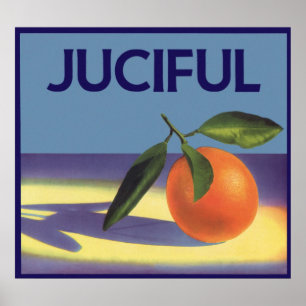 Pôster Arte da etiqueta da caixa da fruta do vintage,