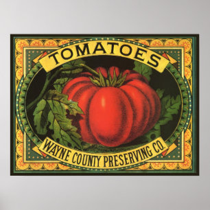 Poster Arte da etiqueta da caixa da fruta do vintage,