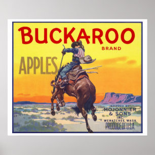 Poster Arte da etiqueta da caixa da fruta do vintage,