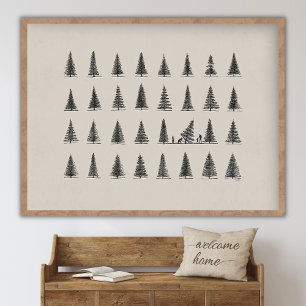 Poster Arte da Fazenda de Árvores de Natal, Árvores, Nata