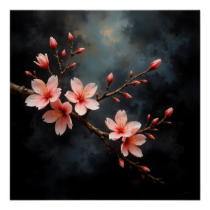 Pôster Arte da Flor de Pêssego Vietnamita