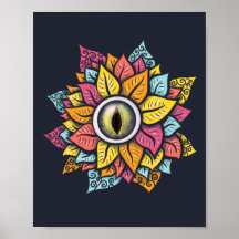 Arte da Flor Ocular Psicodélica - Petais Coloridos