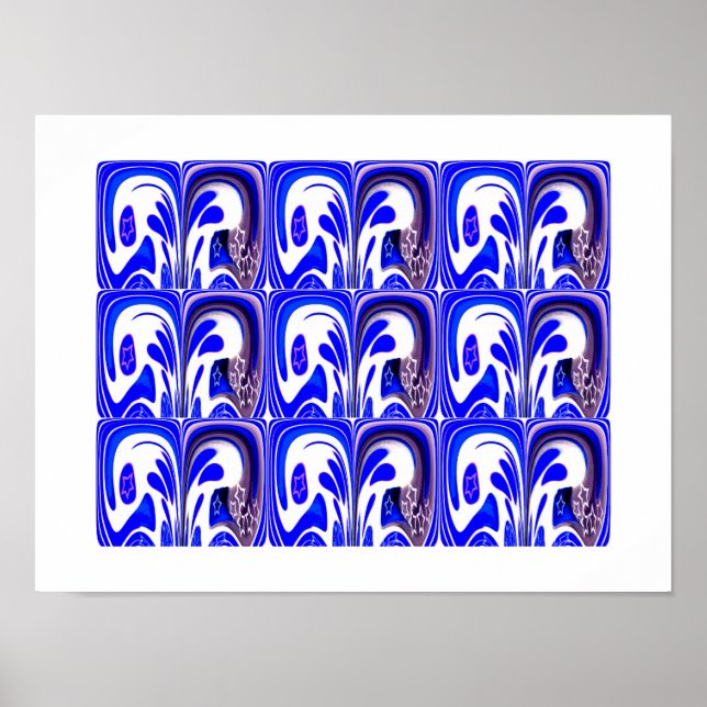 Poster Arte da galáxia azul (Frente)