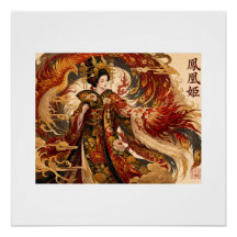 Arte da Gésa Fênix Japonesa | Design de Mitologia