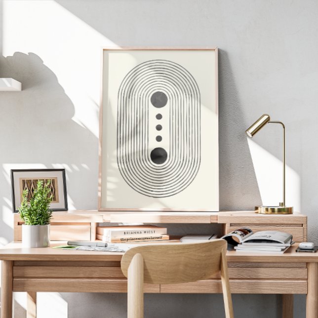 Poster arte da linha de aquarela do meio século (Criador carregado)