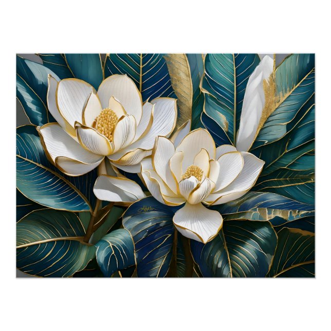Pôster Arte da Magnolia Meridional (Frente)