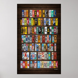 Poster Arte da matrícula da oração da serenidade