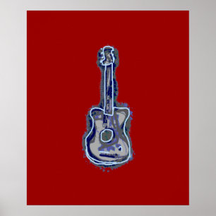 Pôster arte da música da guitarra para a parede