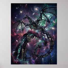 Poster Arte da Nebulosa Mecânica Obsidiana