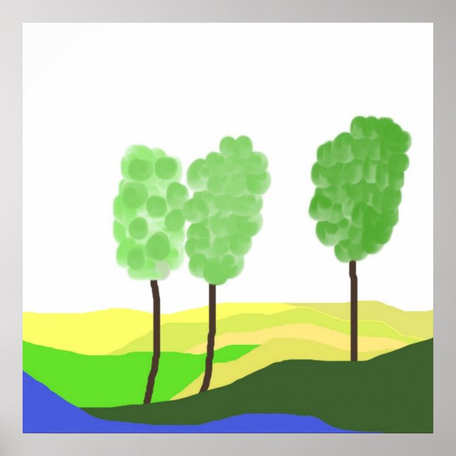 Poster arte da paisagem abstrato (Frente)