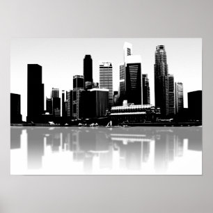 Pôster Arte da parede da cidade de Singapore