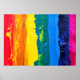 Poster Arte da parede do arco-íris (estilo da pintura)