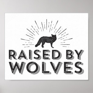 Poster Arte da parede do lobo para berçários e salas do