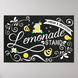 Poster Arte da parede do suporte de limonada - sinal do