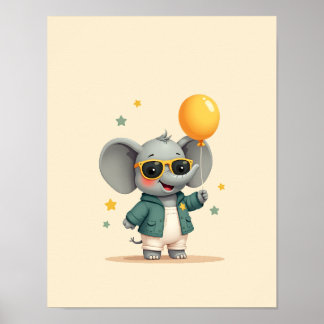 Poster Arte da Parede Safari, um Elefante Doce