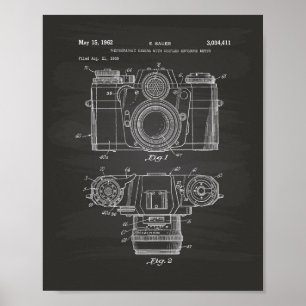 Pôster Arte da patente da câmera fotográfica 1959 -