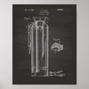 Pôster Arte da patente do extintor 1927 - quadro
