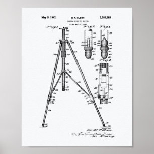 Pôster Arte da patente do tripé 1941 do vintage - Livro