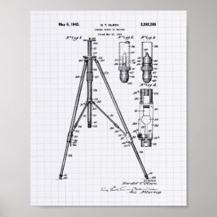 Poster Arte da patente do tripé 1941 do vintage - Peper