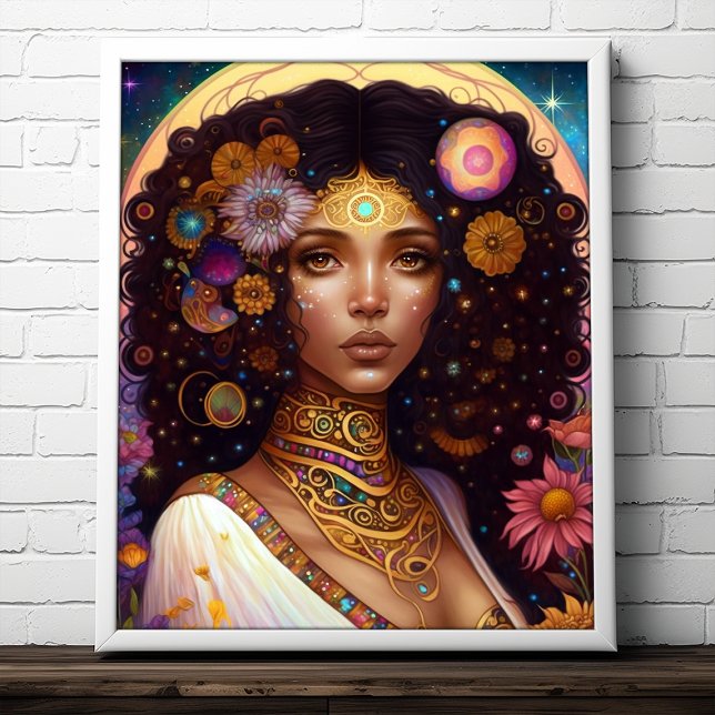 Poster Arte da Rainha Fantasia, Deusa Negra Africana (Criador carregado)