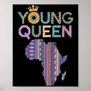 Poster Arte Da Rainha Negra Africana Para Meninas Melanin