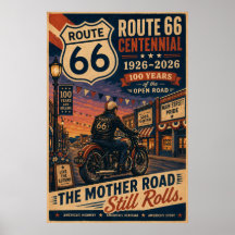arte da Rota 66 Main Street Motorcycle Centenário