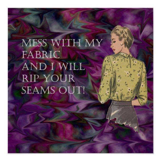 Pôster Arte da Sala de Costura (Frente)