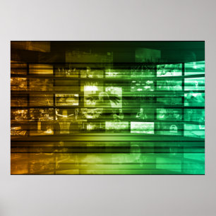 Pôster Arte da tecnologia da informação da Web do futur