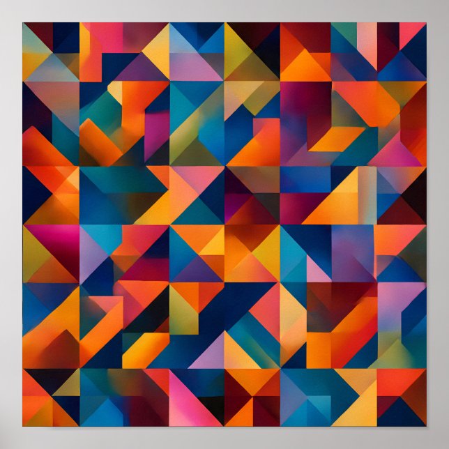 Poster Arte da Teoria de Cores Vibrantes: Tesselação Chro (Frente)