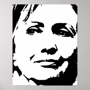 PÔSTER ARTE DA TINTA DE HILLARY CLINTON