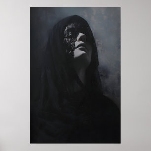 Poster Arte da Viúva Princesa Gótica, Fantasia Sombria, B