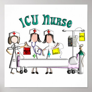 Pôster Arte das canvas da enfermeira de ICU - gráficos