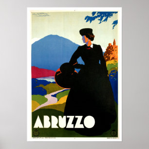 Poster Arte das viagens vintage de Abruzzo Italia