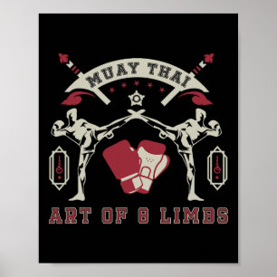 Poster Arte De 8 Membros Muay Thai