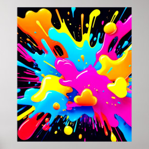Poster Arte de abertura de cores neon