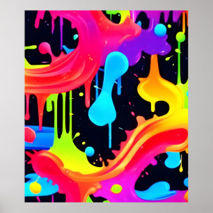 Poster Arte de abertura de cores neon vibrante
