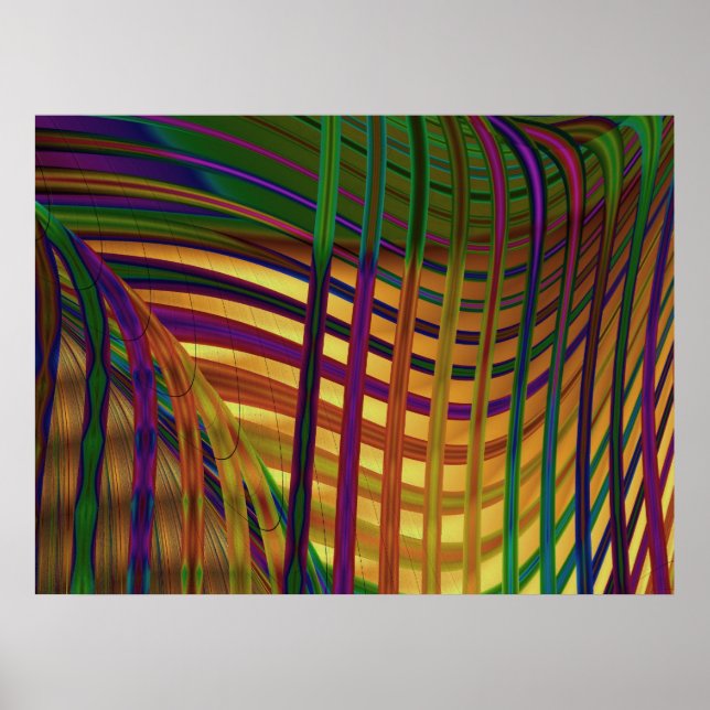 Pôster Arte de Abstrato de algas marinhas (Frente)