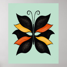 Poster Arte de Abstrato de Borboleta bonito