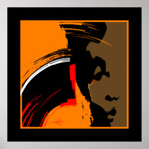 Poster Arte de Abstrato de Mulher Emergente