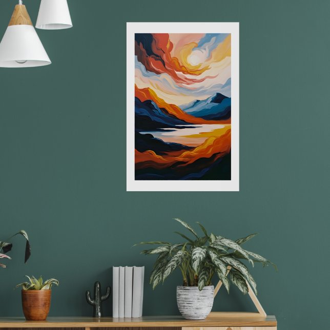 Poster Arte de Abstrato de Paisagem Inspirada no Deserto (Sala de Estar 1)