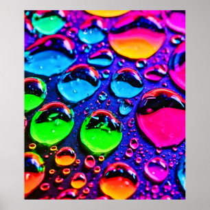 Poster Arte De Água Neon Brilhante