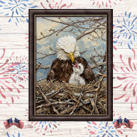 Arte de Águia Americana e Ninho de Aguieta