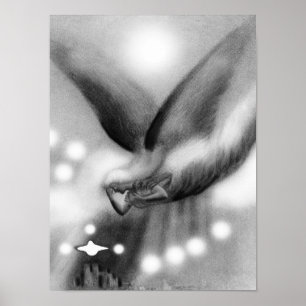 Poster Arte de anjo à noite