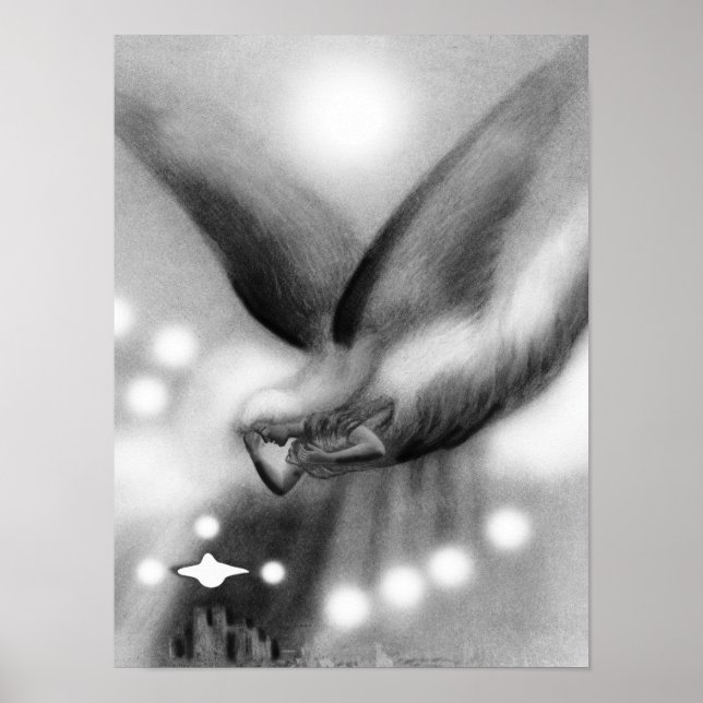 Poster Arte de anjo à noite (Frente)