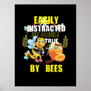 Poster Arte De Apicultura Facilmente Distraída Por Abelh