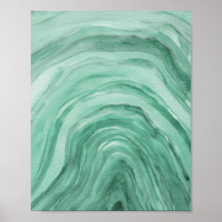 Poster Arte de Aquarela abstrato Verde Abstrato de Agate