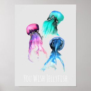 Poster Arte de aquarela doce trio
