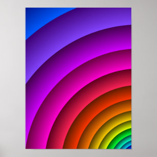 Poster Arte de Arco Geométrico Abstrato de Arco-íris Vibr